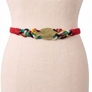 Vintage 80's Lucky Fish Belt Gold Fish Statement belt red adjustable women s m l